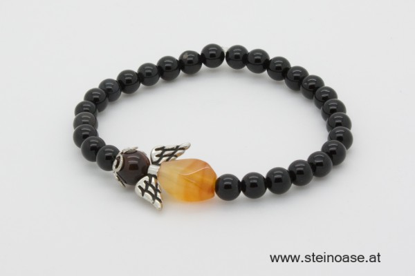 Armband Onyx & Engel Karneol